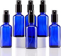 YIZHAO Blue Glass Spray Bottles 2oz, with Small Fine Mist Spray, Metal Cap, Refillable for Essential Oil,Travel,Cleaning,Perfume,Aromatherapy,Makeup – 6 Pcs