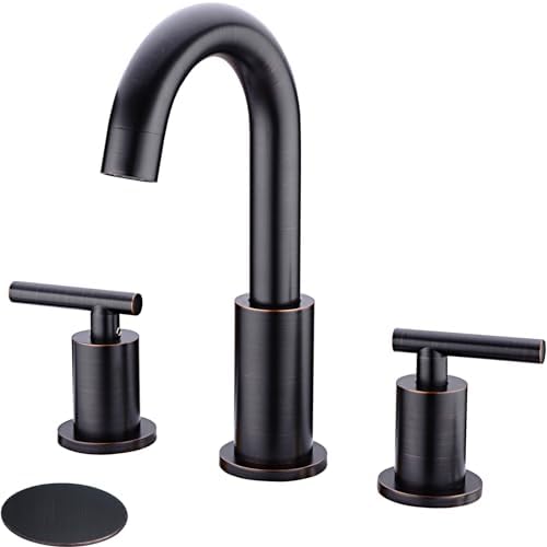 TRUSTMI Bathroom Faucet Oil Rubbed Bronze 8" Widespread, Swivel Spout