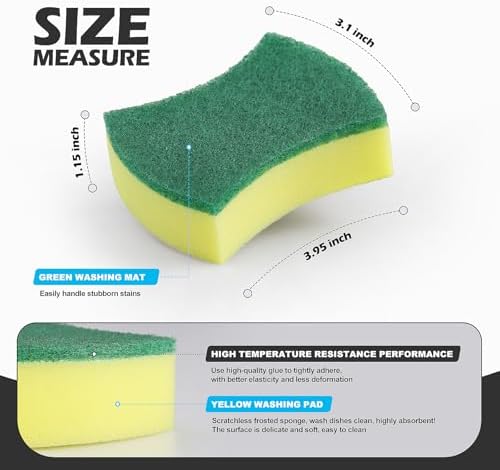 300 Pack Kitchen Cleaning Sponges, Eco Non-Scratch for Dish,Scrub Sponges.