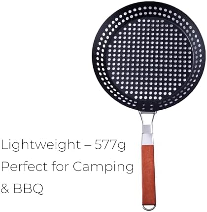 12 in Kozmatik Turkish Grill Pan, Nonstick Carbon Steel Basket