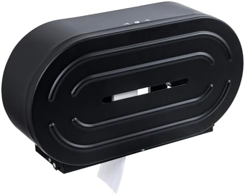 MyGift Matte Black Stainless Steel Double Toilet Paper Dispenser, 9 Inch