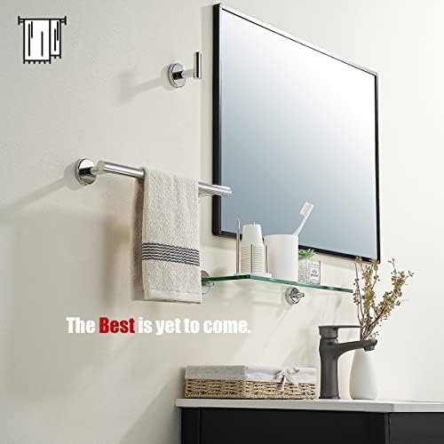 JQK Chrome Towel Bar, 15 Inch 304 Stainless Steel Thicken 0.8mm Towel Rack Bathroom, Towel Holder Polished Finished Wall Mount, Useable Length 12 Inch, TB110L12-CH
