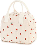 LOVELYWIND Lunch Box for Women, Strawberry Print Insulated Lunch Bag