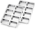 LIANYU Mini Loaf Pans 8-Cavity, Stainless Steel Bread Pans for Baking, 2PCS