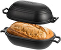Cast Iron Loaf Pan with Lid-Bread Baking Pan for Sourdough,Pre-Seasoned Oval Dutch Oven, 9 x 5-4/5 Inch Loaf Pans for Homemade,Heavy Duty with Even Heating