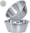 304 Stainless Steel Microporous Colander, 5QT Large Capacity with Mixing Bowl For washing vegetables, fruit and rice and for draining cooked pasta(2PC)