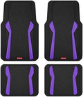 Rubbermaid Car Floor Mats Full Set,Premium Heavy Duty All-Weather Car Mats– Rugged Rubber with Brushed Aluminum Inserts, Universal Trim-to-Fit, Anti-Slip Backing for Cars, SUVs, Trucks & Vans - Purple