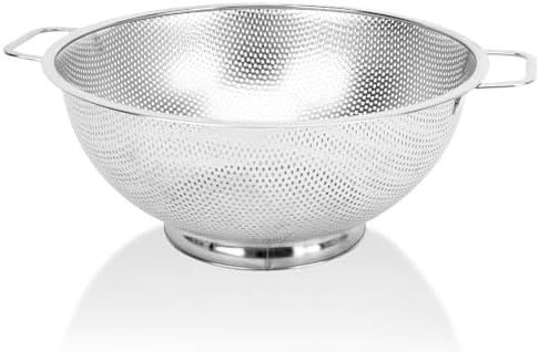 Colander for Kitchen, 5QT, Stainless Steel Colander Strainer with Handle for Fruits Vegetables Cooking Food, Dishwasher Safe