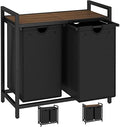 LAATOOREE Laundry Hamper, Two-Color 2 × 48L Laundry Basket with 2 Removable Laundry Sorter Bags and Top Shelf, Clothes Hamper for Laundry Room, Bathroom