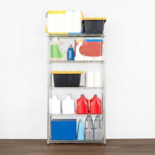SafeRacks NSF 5-Tier Heavy Duty Steel Wire Shelves (14"x30"x60")