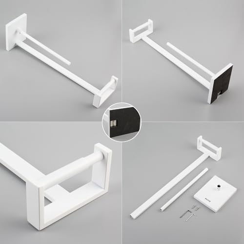 GERZWY Bathroom Toilet Paper Holder Stand SUS 304 Stainless Steel Free Standing Tissue Roll Holder, White