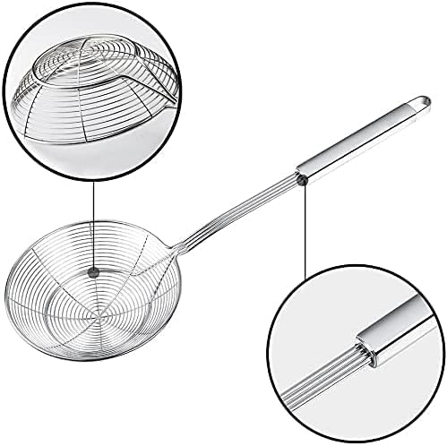 YFWOOD Spider Strainer Skimmer, Slotted Spoon for Cooking 7.9 Inch
