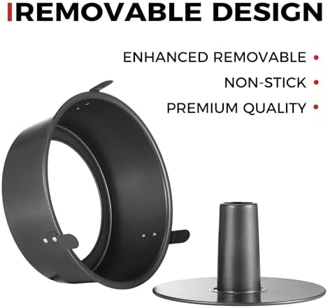 HONGBAKE Angel Food Cake Pan with Removable Bottom, 10 Inch Tube Pan, Nonstick Pound Cake Pans for Baking, Chiffon Cake Mold, 16-Cup, Heavy Duty - Dark Grey