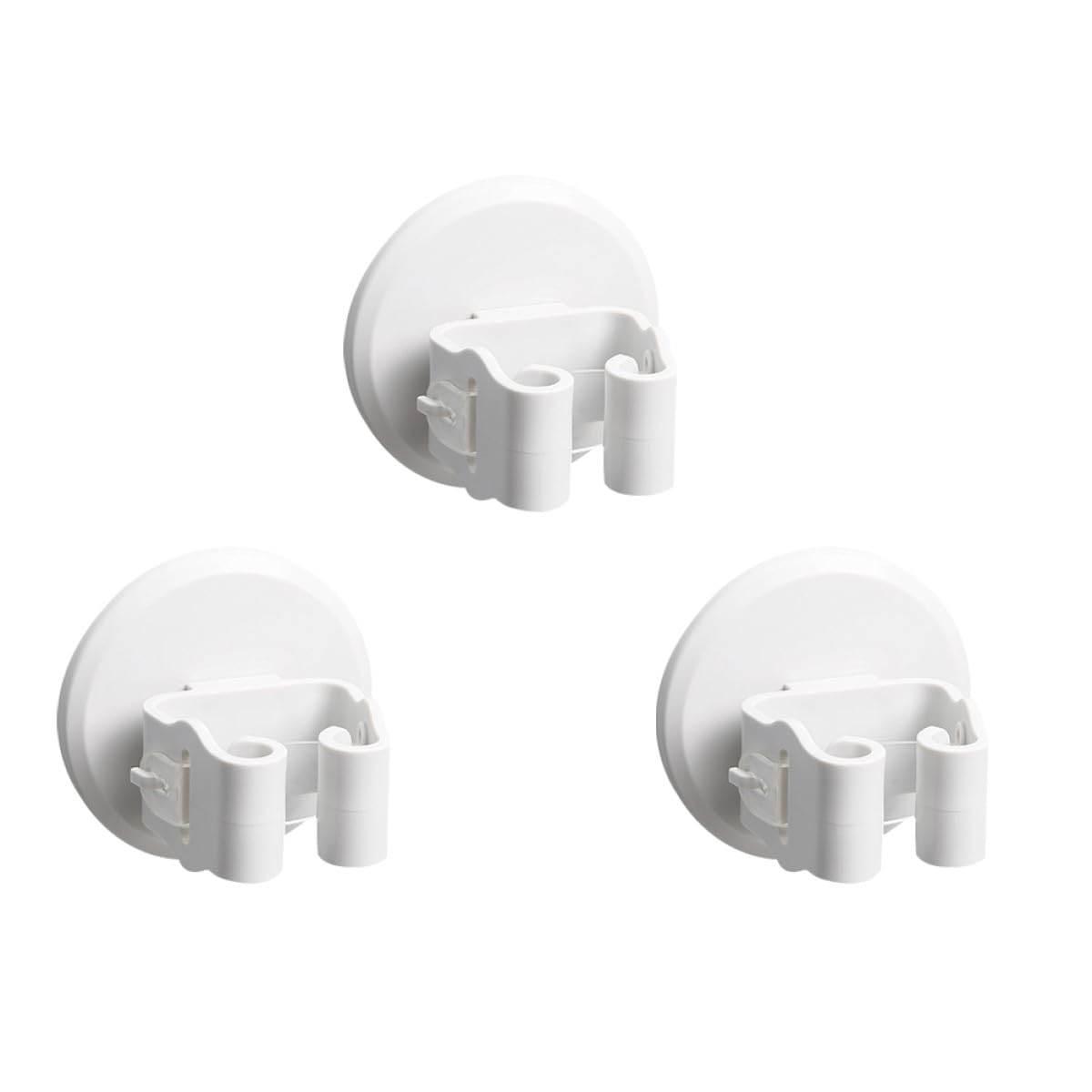 3pcs White Suction Cup Mop Broom Holder Wall