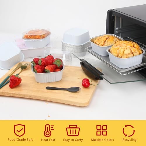 LNYZQUS 10oz Mini Cake Pans with Lids, Small Cinnamon Roll Containers
