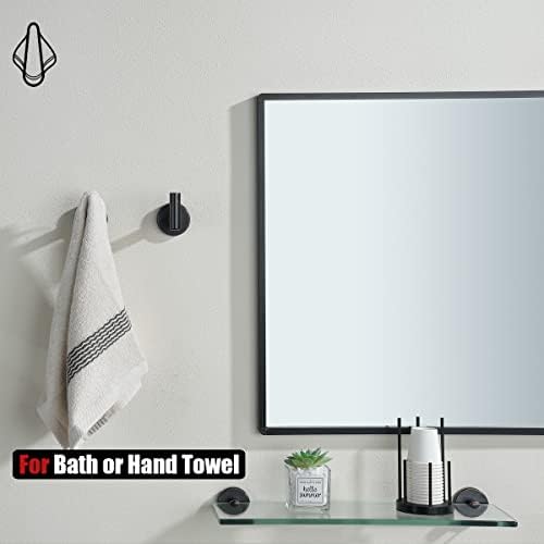 JQK Bathroom Towel Hook Oil Rubbed Bronze, 304 Stainless Steel 0.8mm Coat Robe Clothes Hook for Bathroom Kitchen Garage Wall Mounted (Pack of 2), TH100-ORB-P2