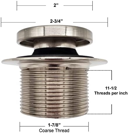 Westbrass D93-62 1-1/2" Coarse Thread Tip-Toe Bathtub Drain Plug Trim Set with One-Hole Overflow Faceplate, Matte Black