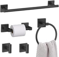 Lairuier Matte Black Bathroom Accessories, Towel Bar Set Wall Mounted