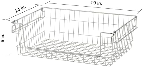 TRINITY 2-Pack Stackable Metal Wire Storage Baskets With Handles, EcoStorage Chrome, 19 Inches
