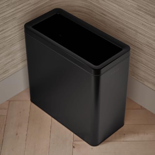 Kohler K-31313-BST 12-Liter Open-Top Trash Can, Black Stainless Steel