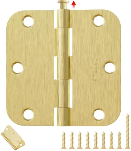 Gold Door Hinges 24 Pack 3.5 Inch Rounded with 5/8" Radius Corners