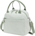 Bluboon Lunch Box for Women Cute Lunch Bag Reusable Insulated Lunch Bags Large Capacity Lunchbox Cooler for Work Picnic or Travel Gifts (A Sage Green White Stripes-13L, 10 x 7.5 x 8 inches)
