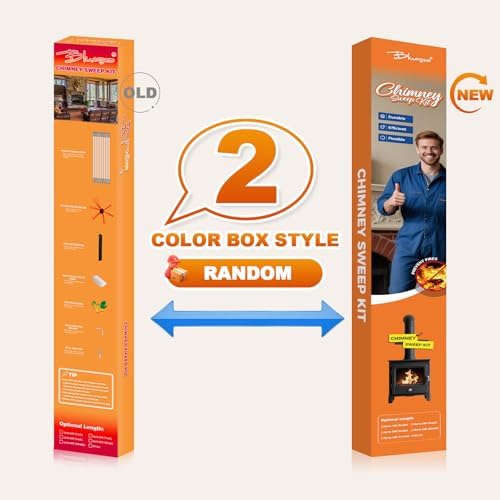 Bluesea 39 Feet Chimney Sweep Kit, Ergonomic Chimney Cleaning System with Strong Brush, Extends Up to 39 Feet, Includes 12 Flexible Chimney Rods