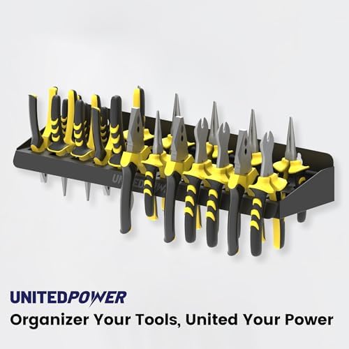 UNITEDPOWER Pliers Holder, Wall Mount Storage Rack Organizer for Workshop, Shed, Garage, Home, Stores up to 12 Pliers or Small Tools