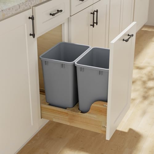 35 Quart Plastic Trash Can,9-Gallons Under Cabinet Waste Bin,1-Pack