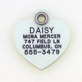 LuckyPet Glow in The Dark Dog and Cat ID Tag - Durable Custom Tags for Pets - Silent Personalized Pet Identification - Easy to Read Engraving - Small, Heart
