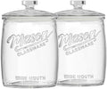 Folinstall 1 Gallon Glass Cookie Jar with Airtight Lid, 2 Pack