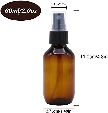 SYNTECSO 2oz Amber Plastic Spray Bottles, Fine Mist Water Bottle, 96 Pack