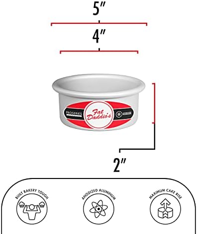 Fat Daddio's PRD-42CASE Anodized Aluminum Round Cake Pan, 4 x 2 inch, Set of 6