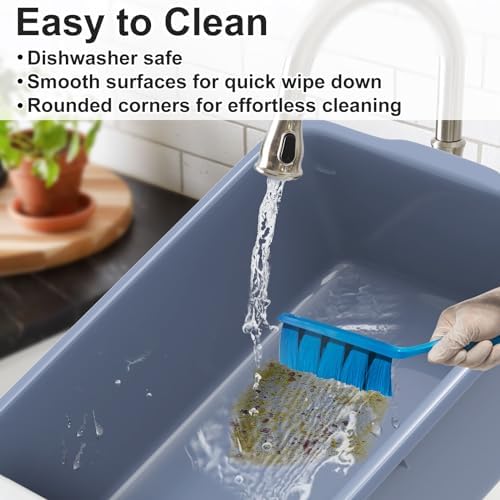 4 Pack Commercial Plastic Bus Tubs 8.6 Gallon (33L) - Heavy Duty Wash Basin & Dish Box Tote for Restaurant Kitchen Organization - 24.5" L x 16.5" W x 7" H Gray Utility Box