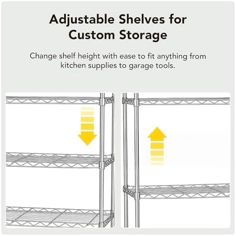 Displays By Jack 5 Tier Heavy Duty Wire Shelving Unit Storage Rack for Products Plant Pantry, Garage, Laundry Racks Durable Shelf Organizer Shelves Stand 14" W x 30" L x 60" H, Chrome
