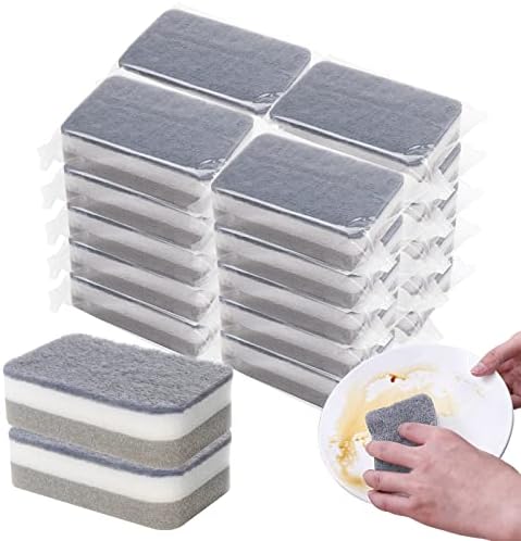 Individually Wrapped Sponges Kitchen Dishwashing Sponge Bulk(Grey-600 Pack)