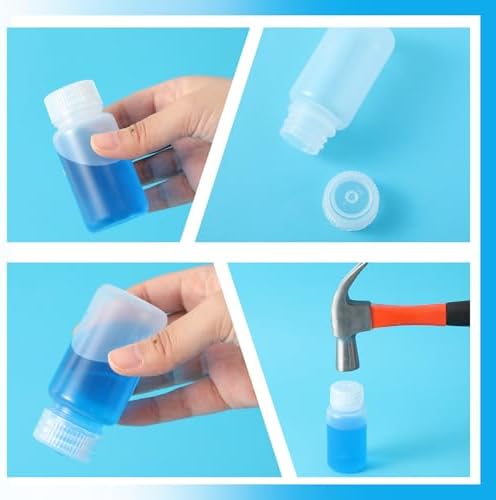 Tatuo 6 Pcs 2 oz 60ml Polypropylene Reagent Bottle Plastic Sample Bottles with Screw Caps Transparent PP Sample Containers with Lid for Liquids, Laboratory, Storage at Home (Clear)
