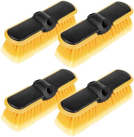 10 Inch Car Wash Brush Head, Scrub Brush Attachment for Long Handle Extension Pole,Outdoor Broom and Scrubbing Brush for Cleaning Window, Wall, House Floor, Deck, Patio, Car (10inch Brush-4Pack)