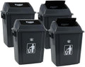 Kiddream 4 Packs 5 Gallons Swing Lid Garbage Can, Plastic Trash Can