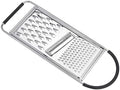 Amazon Basics Cheese Grater with Handle, Stainless Steel Zester, Easy to Clean, Dishwasher Safe, Rectangular, Non-Slip, Multifunction Tool for Kitchen Prep, Vegetables, Black