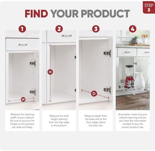 Rev-A-Shelf Pullout Organizer for Cabinets, Min Opening Width of 11.5"