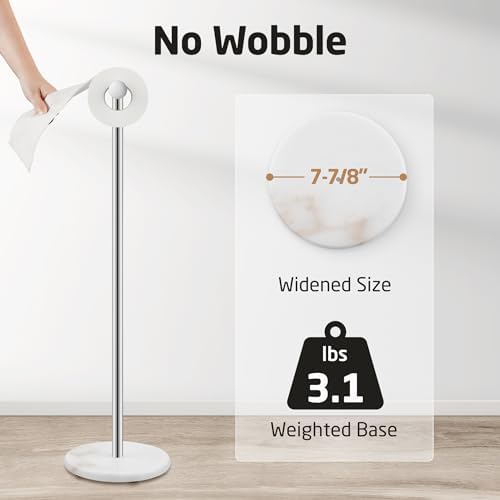 KES Toilet Paper Holder Stand 26" with Natural Marble Base