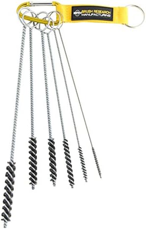 Brush Research 84CKITA 6 Piece Carbon Steel Tube Brush Kit with Ring Handles from 1/8" to 7/16"