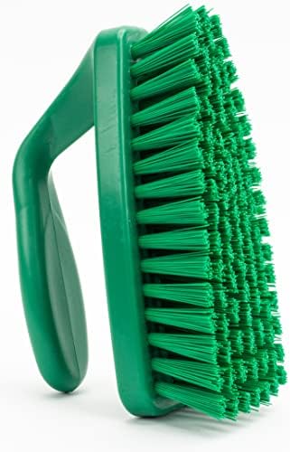 SPARTA Scrub Brush with Iron Shaped Handle and Stiff Bristles, Heavy Duty Scrubber Brush for Kitchen, Bathroom, Shower, Tile, Sink, Carpet and Bakepans, Polypropylene, 6 Inches, Green, (Pack of 6)