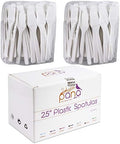 PANA 200pcs Cosmetic Make Up Disposable Plastic 2.5" Spatulas Skin Care Facial Cream Mask Spatula (WHITE-200 Pieces in a Box)
