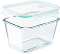 NUTRIUPS 2.6L Large Glass Food Storage Container, 9×6×5in
