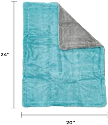 The Rag Company Liquid8r Car Drying Towel, Aqua Blue/Grey, 20x24 in, 1-Pack