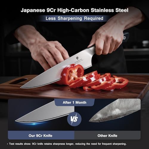 10 PCS Japanese Kitchen Knife Set, Dishwasher Safe