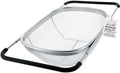 U.S. Kitchen Supply Stainless Steel Colander Strainer - 6-Quart Collapsible Colander with Expandable Rubber Handles - Rectangular Sieve, Fine Mesh Stainless Steel Strainers and Colanders for Kitchen