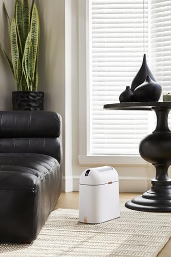 ELPHECO Bathroom Trash Can with lid 2.5 Gallon, Motion Sensor, White Golden
